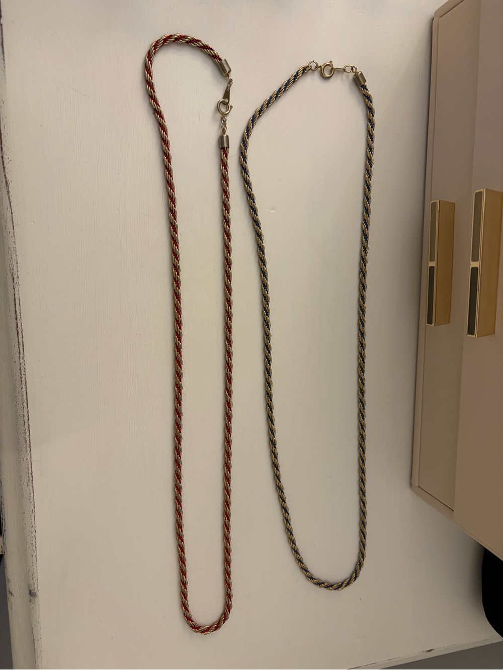 Braided Rope Necklace - Red & Blue